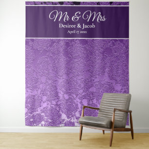 Herr & Frau Lila Lavender White Backdrop Wandteppich