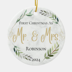 Herr & Frau Personalisiert Newlywed Ornament 2024