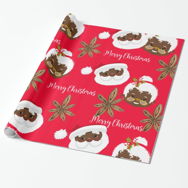 Herr & Frau Santa Claus Gift Wrap  Geschenkpapier (Ungerollt)