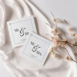 Herr & Frau Scripty Black & White Geschenkanhänger