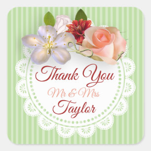 Herr & Frau Stickers Sage Green und Korallen Flora