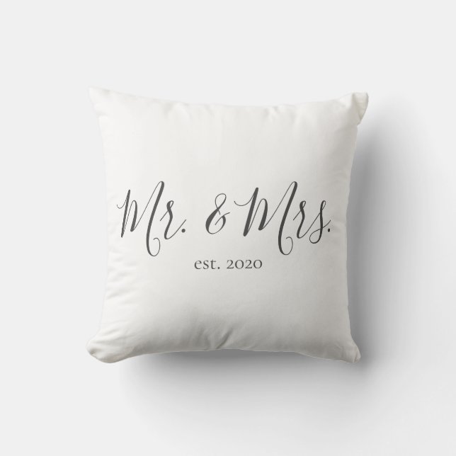 Herr & Frau Throw Pillow für das neue Jahr Kissen (Vorderseite)