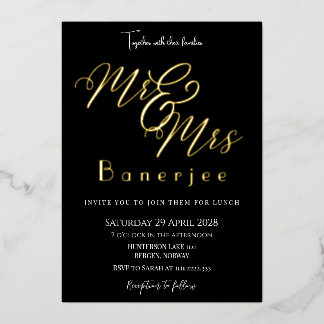 Herr & Frau Wedding Foil Einladung
