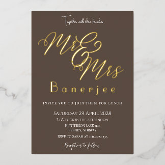 Herr & Frau Wedding Foil Einladung