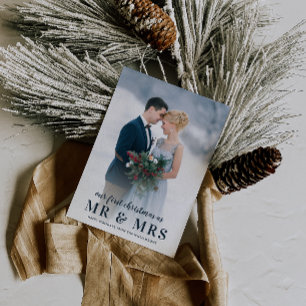 Herr & Frau Weihnachtsfeiertage Hochzeitsankündi Dankeskarte