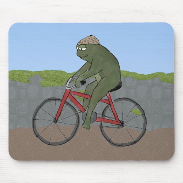 Herr-Frosch auf einem Fahrrad Mousepad (Vorne)