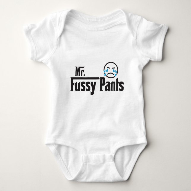 Herr Fussy Pants Baby Strampler (Vorderseite)