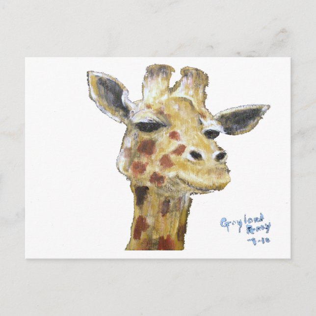 "Herr G. Giraffe" Horizontale Postkarte (Vorderseite)