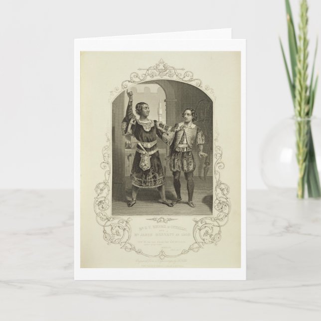 Herr G.V. Brooke als Othello und James Bennett als Karte (Vorderseite)