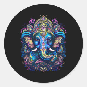 Herr Ganesh, Hinduismus, Buddhismus, Elefantengott Runder Aufkleber