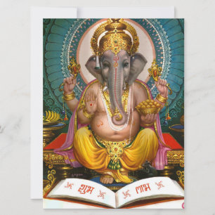 Herr Ganesha Indischer Hindu Yoga Spiritual Karte