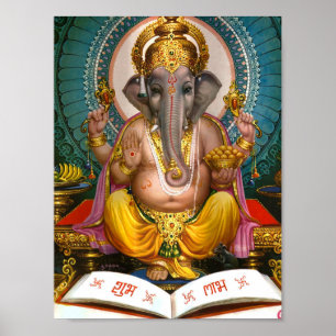 Herr Ganesha Indischer Hindu Yoga Spirituell Poster