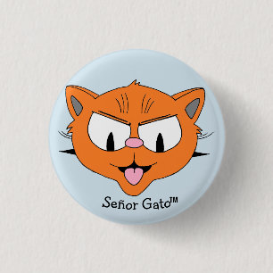 Herr Gato Rebellious Cartoon-Katze Button