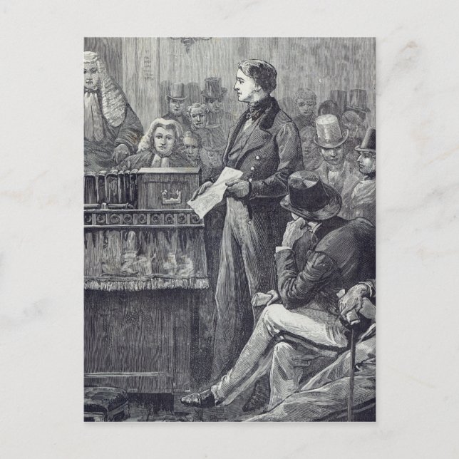 Herr Gladstone hielt seine Maidenrede Postkarte (Vorderseite)