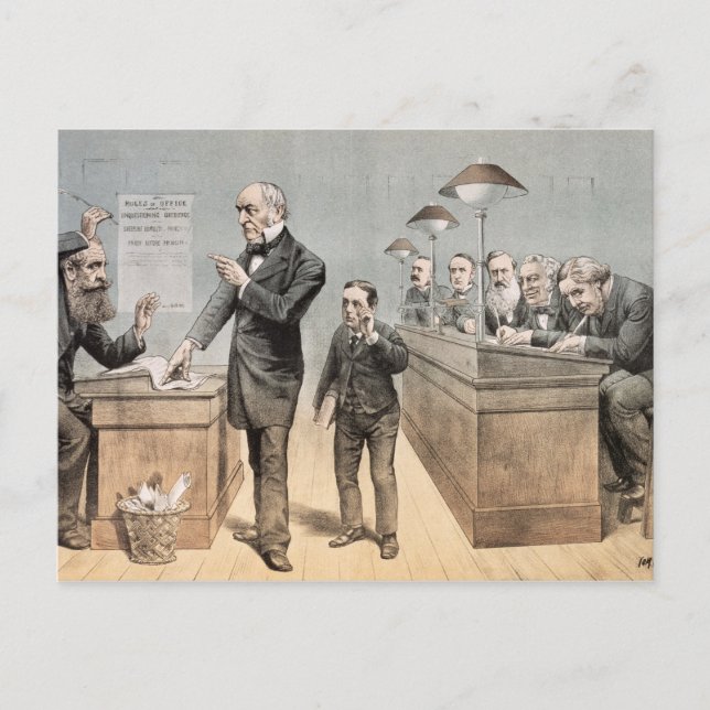 Herr Gladstone und seine Mitarbeiter Postkarte (Vorderseite)