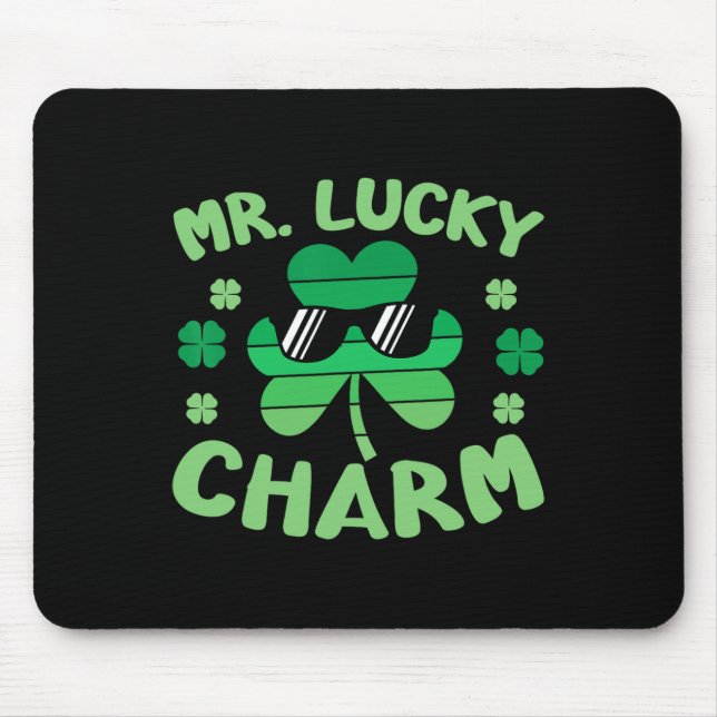 Herr Glücksbringer Sungles St Patricks Day Jungen  Mousepad (Vorne)