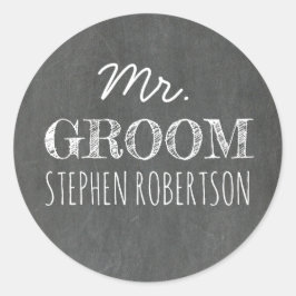 Herr Groom Chalkboard Runder Aufkleber
