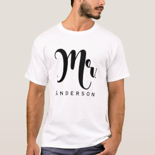 Herr Groom Trendy Moderne Schrift Hochzeitsfeier T-Shirt