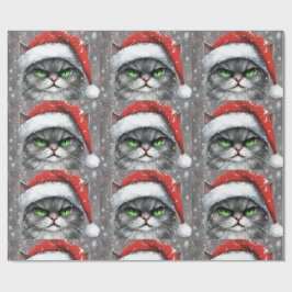 Herr Grumpy Face (Grau) Weihnachtskatze Geschenkpapier