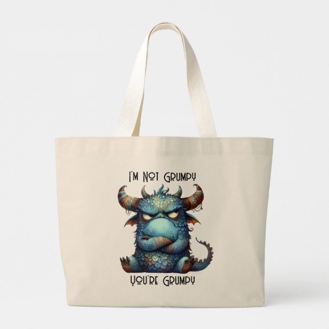 Herr Grumpy Monster Tote Bag Jumbo Stoffbeutel (Rückseite)