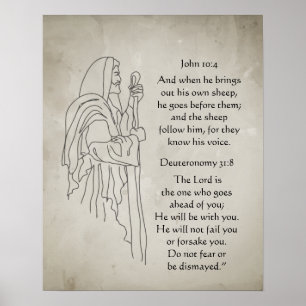 Herr guter Hirte geht vor dir Bibel Schrift Poster