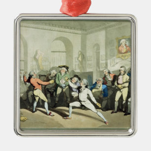 Herr H Angelo Fencing Academy, graviert von Silbernes Ornament
