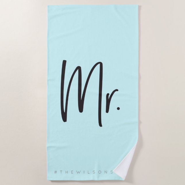 Herr #hashtag beachtowel Badetuch (Vorderseite)