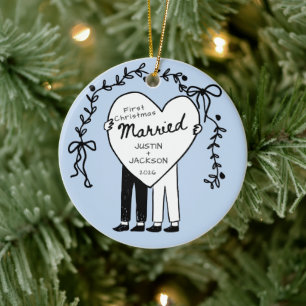 Herr & Herr Erstes Weihnachtsbaumanhänger Keramik Ornament