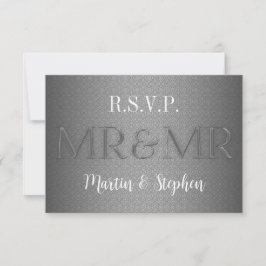 Herr & Herr Gay Wedding RSVP in Silver