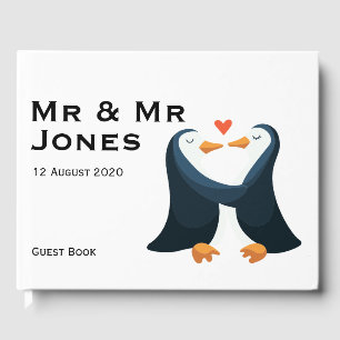 Herr & Herr Penguins Wedding Guest Book (Custom) Gästebuch