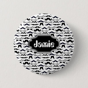 Herr Hipster Schnurrbart Vintage Retro Button