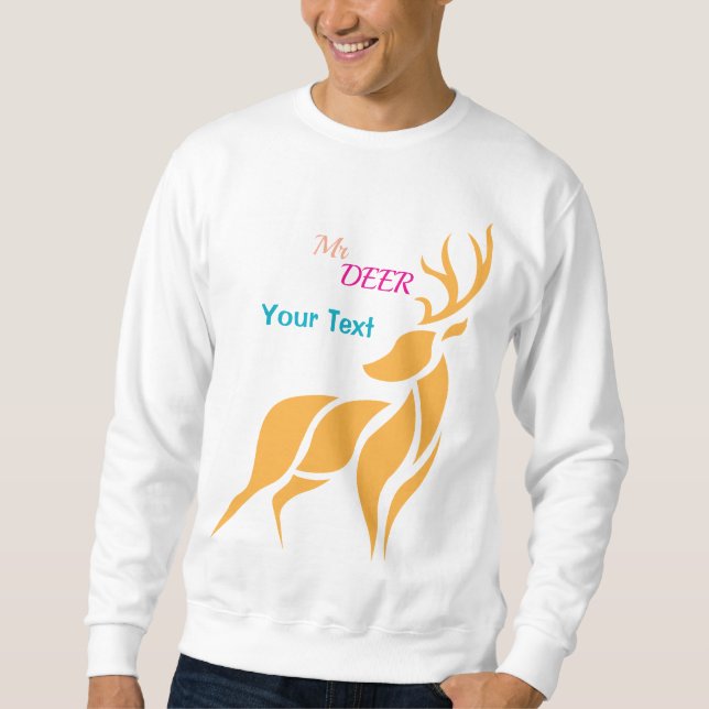 Herr Hirsch Grafik – Rustikaler Waldstil Sweatshirt (Vorderseite)