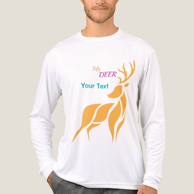 Herr Hirsch Grafik – Rustikaler Waldstil Tri-Blend Shirt (Vorderseite)