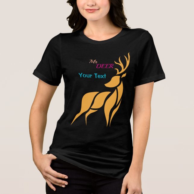 Herr Hirsch Grafik – Rustikaler Waldstil Tri-Blend Shirt (Vorderseite)