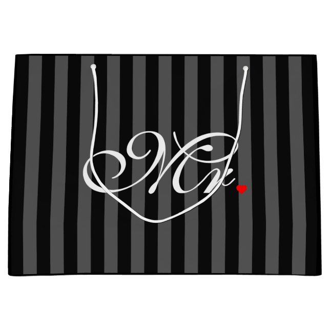 Herr Husband Groom His Hers Weds eben Große Geschenktüte (Vorderseite)