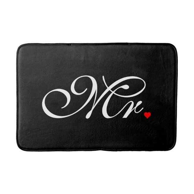 Herr Husband Groom Seine Hers Newly Weds Badematte (Vorderseite)