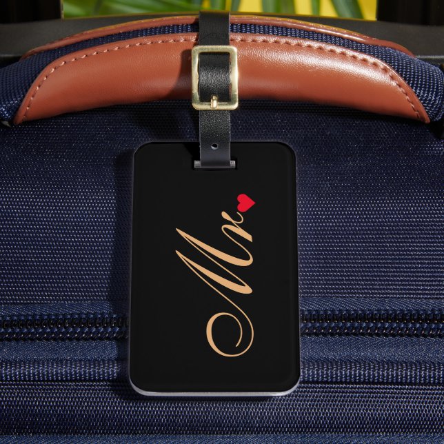 Herr Husband Groom Wedding Couples Eleganter Trave Gepäckanhänger (Vorderseite Insitu 2)