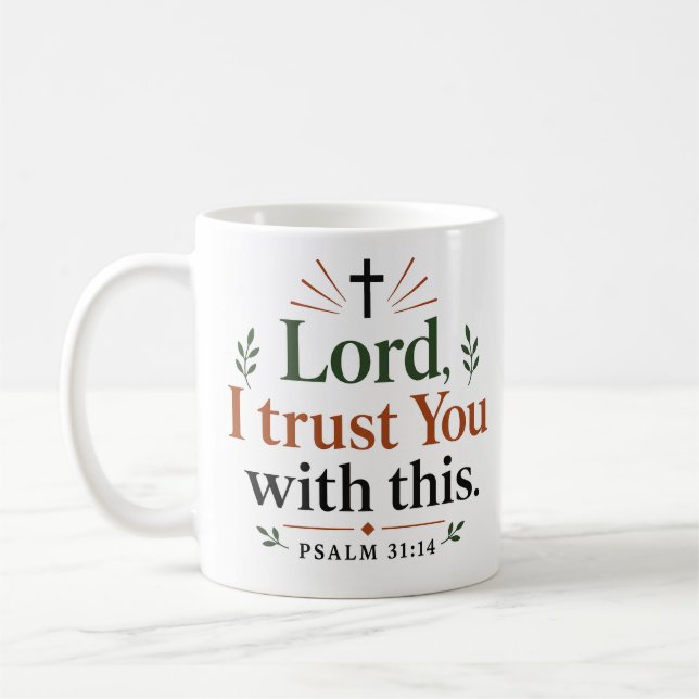 Herr, ich vertraue dir dieses moderne christliche  kaffeetasse (Links)