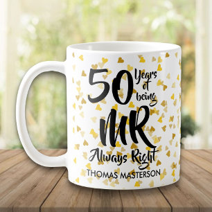 Herr Immer Recht Lustiger 50. Hochzeitstag Goldene Kaffeetasse