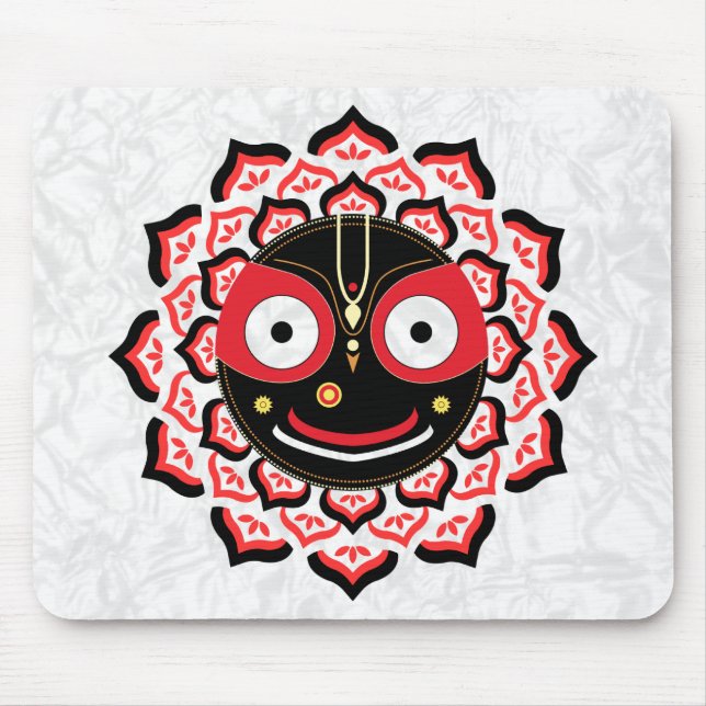 Herr Jagannath Gesicht Chakra Hindu-Gottheit Mousepad (Vorne)