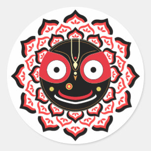 Herr Jagannath Gesicht Chakra Hindu-Gottheit Runder Aufkleber