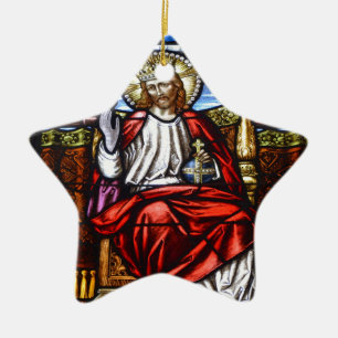 Herr Jesus auf Thronflecken Keramikornament