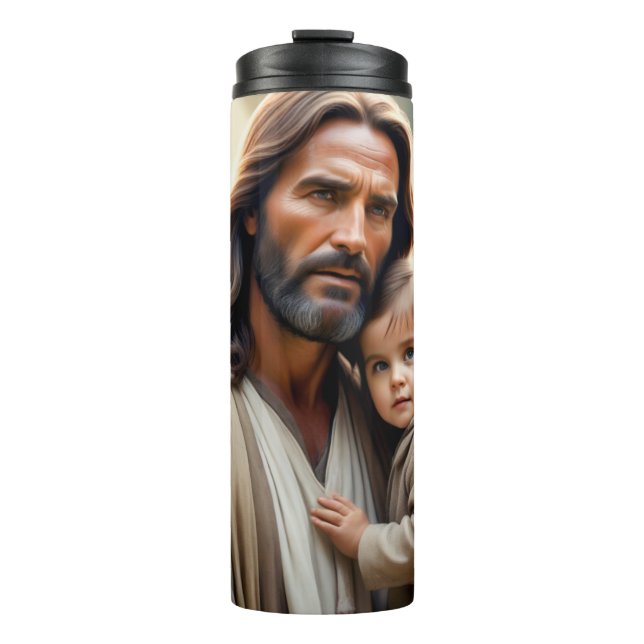 Herr Jesus Christus und Wertvolles Kind Thermosbecher (Vorderseite)