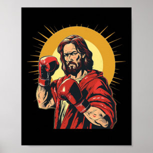 Herr Jesus und Gott in Boxring-Kostüme für die Spu Poster
