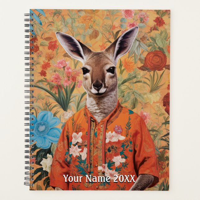 Herr Kangaroo in seinem Garten-Planer Planer (Vorderseite)