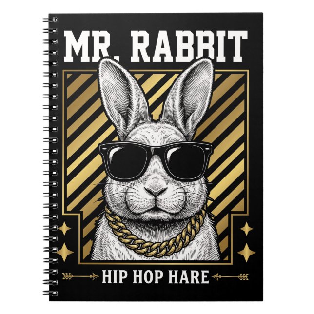 Herr Kaninchen Hip Hop Hase Tote Notizblock (Vorderseite)