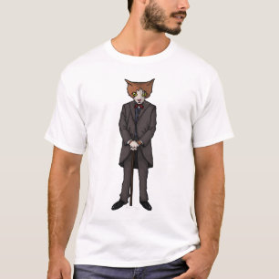 Herr Katze, helles Hemd T-Shirt