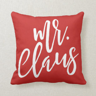 Herr Klaus White Script Pillow Kissen