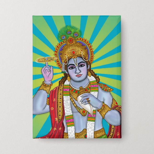 Herr Krishna  Button (Vorderseite)