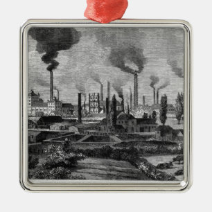 Herr Krupps Factory in Essen, Deutschland Silbernes Ornament